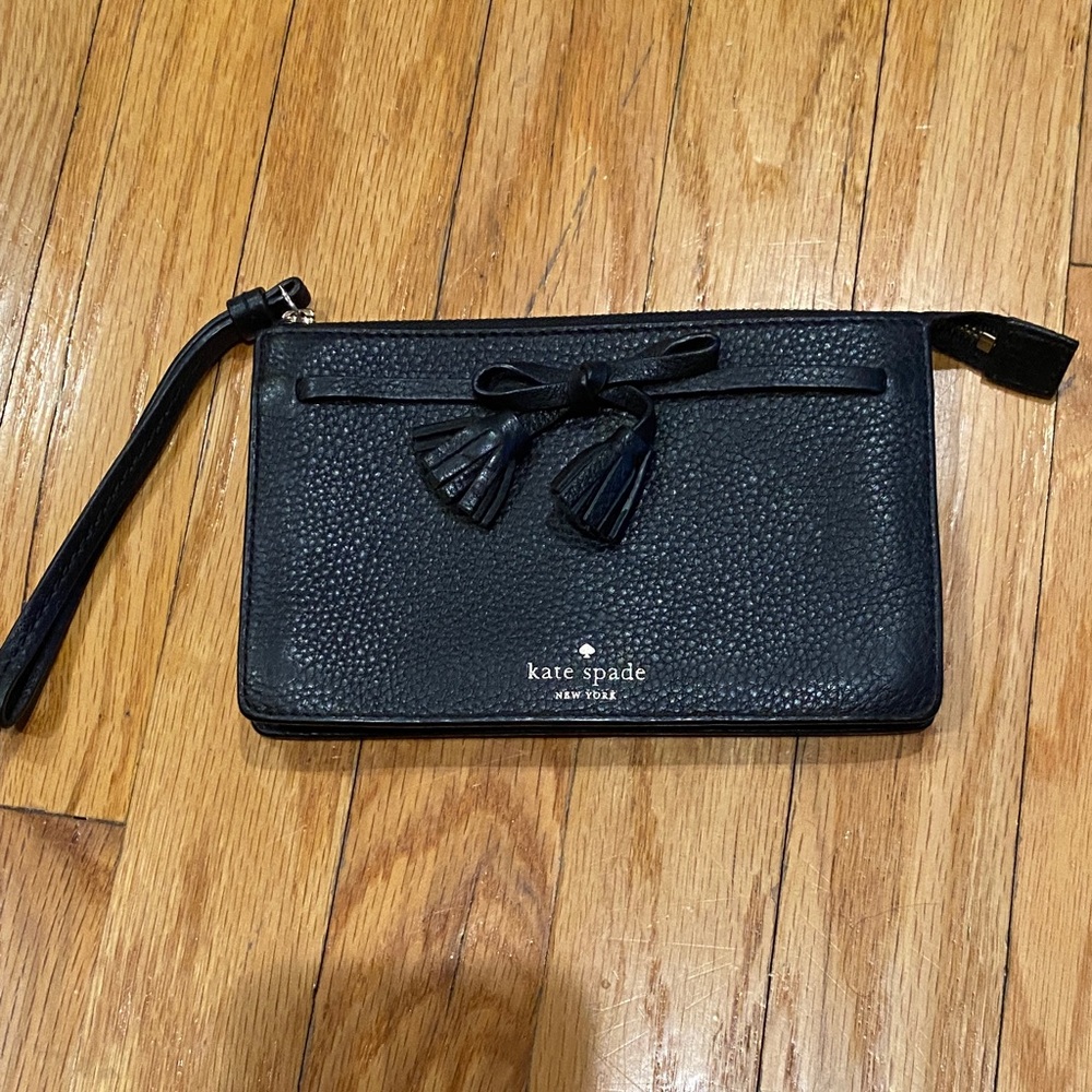 Kate Spade Black Textured Clutch